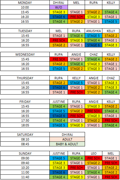 Seahorse Swimming Autumn 2025 Schedule Seahorse Swimming Autumn 2025 Schedule